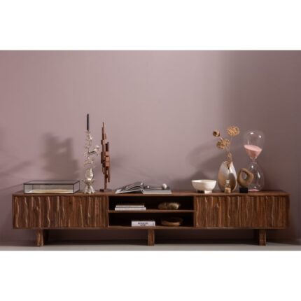 BePureHome LAVISH TV MEUBEL MET BEWERKTE DEUREN HOUT WARM BRUIN
