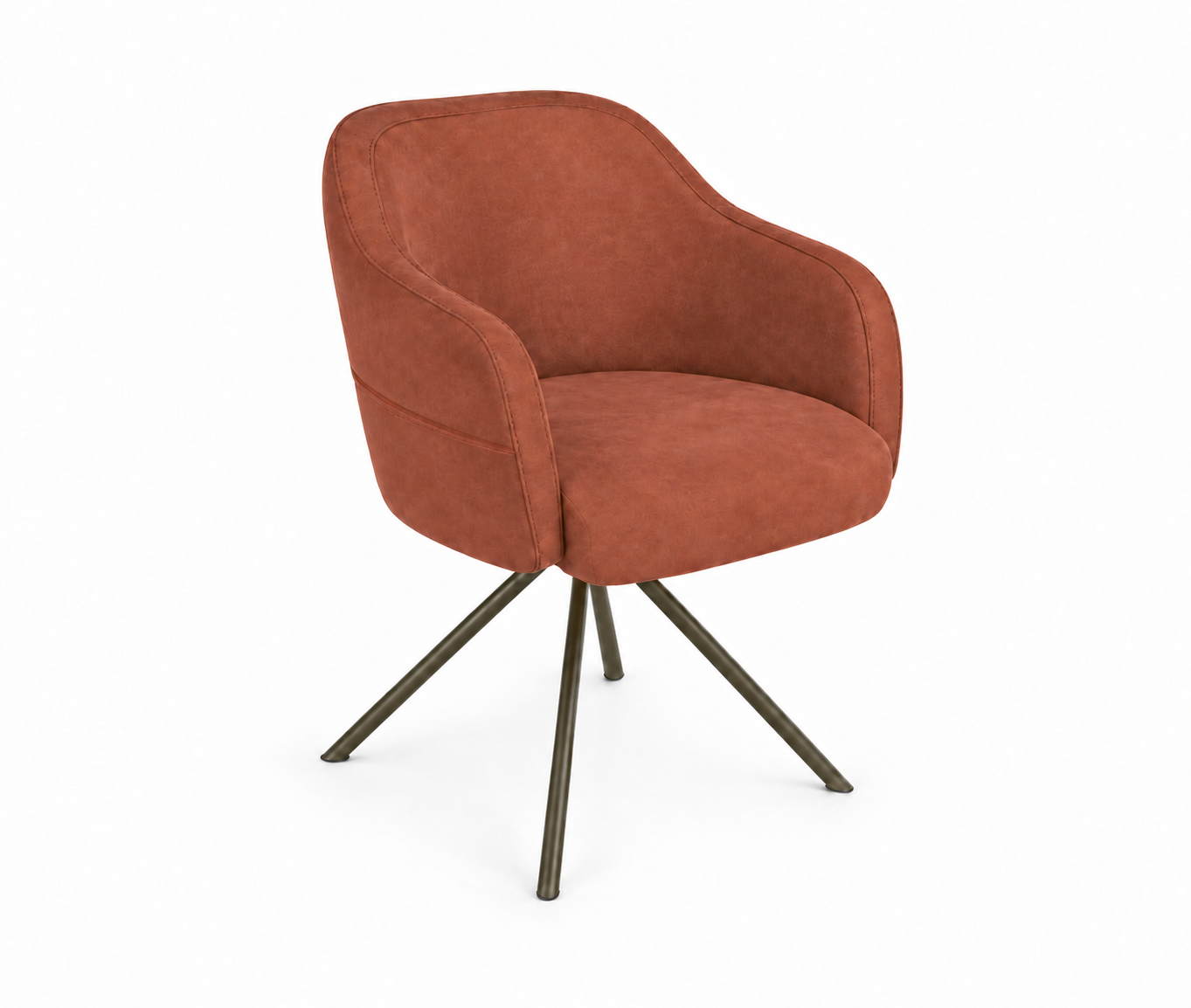 Terracotta fauteuil met subtiele rugnaad STEL ZELF SAMEN - Stoel Jessie - Afbeelding 1