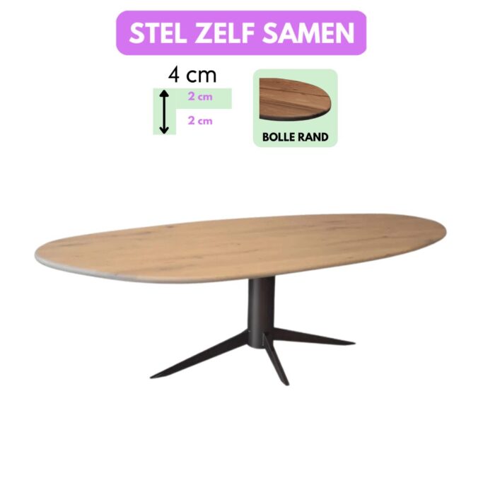 Eettafel Vina Blad 4cm Bolle rand