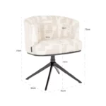 SHOWMODEL - Eetkamerstoel Cheyenne Beige patroon - 2 stuks (voorraad) - Afbeelding 5
