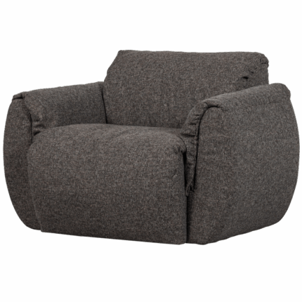 BAGGY DRAAIFAUTEUIL GEWEVEN STOF WARMGRIJS MELANGE