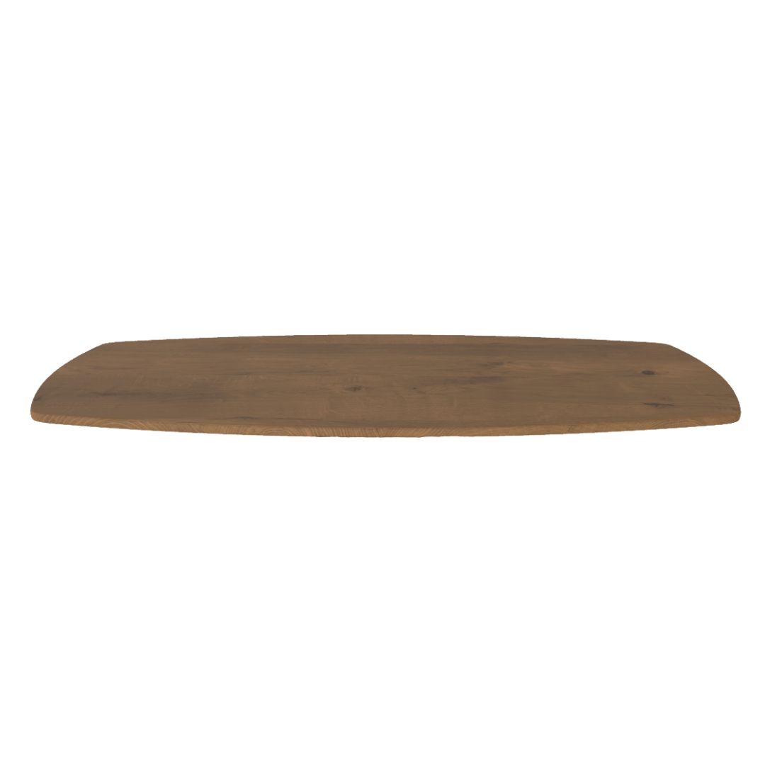 tafelblad Deens ovaal - 4 cm massief - 280 x 100 cm - bolle rand - KM 016 - Afbeelding 1