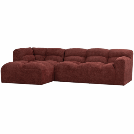 TIBAS CHAISE LONGUE LINKS GEWEVEN STOF WIJNROOD