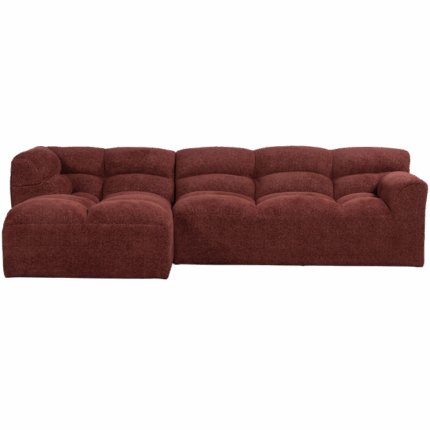 TIBAS CHAISE LONGUE LINKS GEWEVEN STOF WIJNROOD