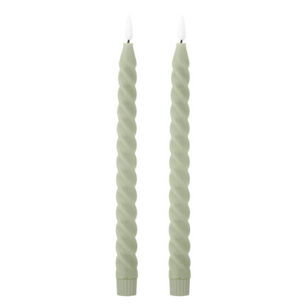 Led Kaars Ponza Groen- Set van 2