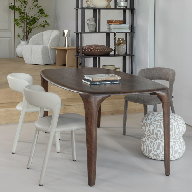 FIORE EETTAFEL MANGO HOUT DONKERBRUIN 190x95 CM