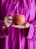 Koffiemok Paula vel roze 9x8cm - Afbeelding 2