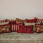 Dubbelzijdig kussen Yoko Bordeaux & Spice x Janis Bordeaux & Roze - Afbeelding 2