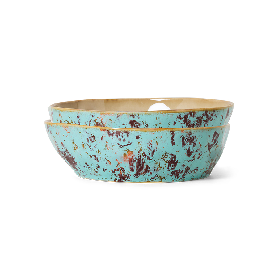 kst0177_eg Pasta bowls Patina 70s ceramics – set of 2 - Afbeelding 1