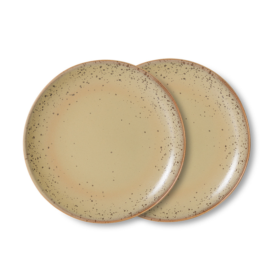 kst0213_eg Side plates Grit 70s ceramics – set of 2 - Afbeelding 1