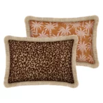 Dubbelzijdig kussen Maya Chocolade & Raffia x Laura Roze & Karamel
