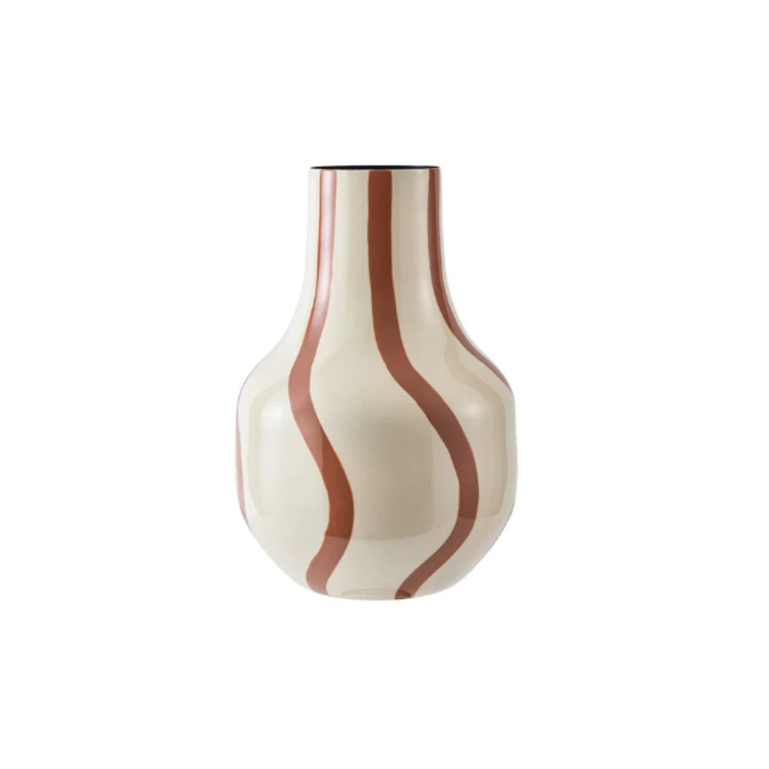 Rylie S Rylie vaas stripe brown small - Afbeelding 1