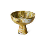 Marbled bowl on base ochre - Afbeelding 3