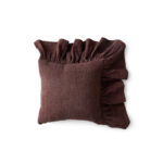Ruffle cushion, chestnut 50x50cm