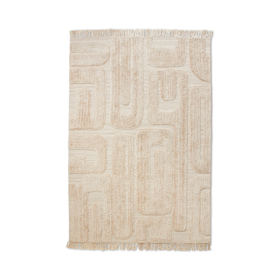 tru0003_eg Tufted rug limestone, 200x300cm - Afbeelding 1
