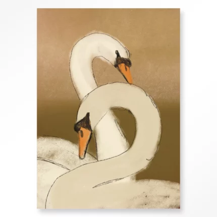 STEL ZELF SAMEN - Wanddeco Swan Lake Green