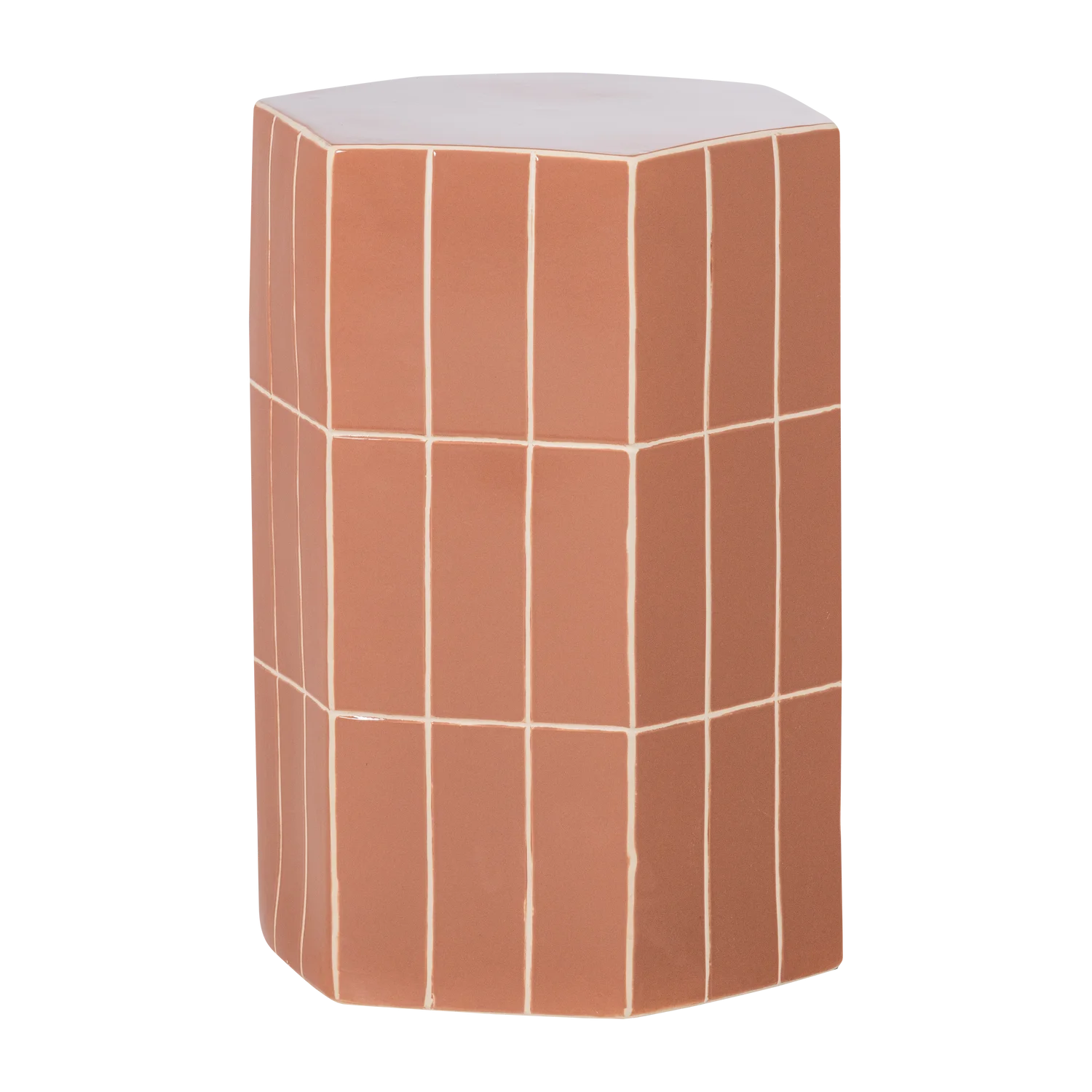 377791-R_01_VS_ES_Plu_decoratieve_bijzettafel_54x38x32_cm_keramiek_oudroze_FA Plu bijzettafel roze - Afbeelding 1