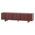 Basu tv meubel 200 cm grenen bordeauxrood