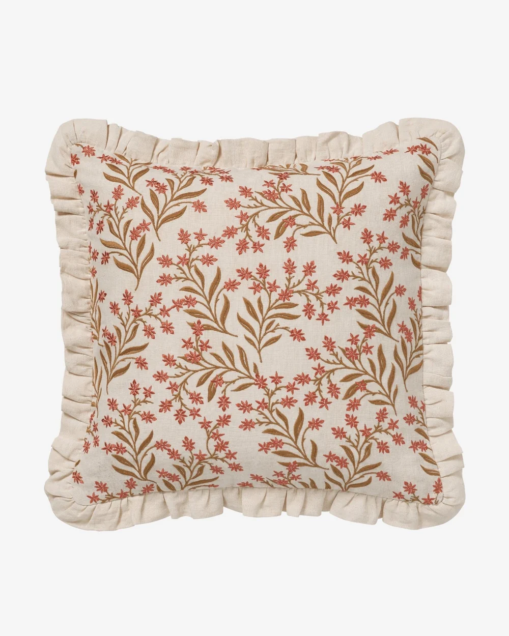 palais-cushion-audrey-ecru-beige-pink-front Kussen Audrey Koraal & Ecru - Afbeelding 1