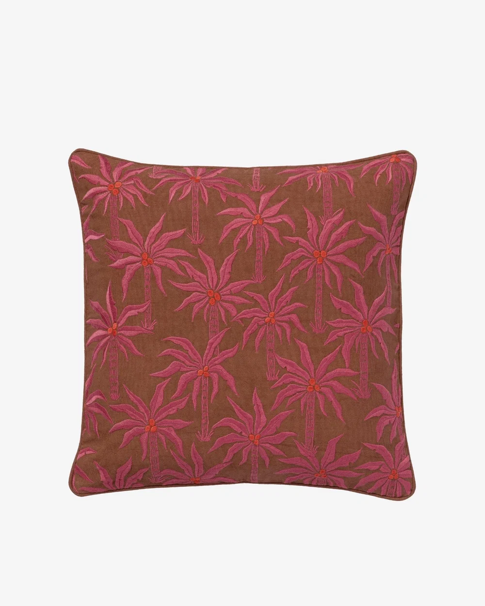 palais-cushion-laura-brown-pink-front Kussen Laura Spice & Fuchsia - Afbeelding 1
