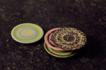 70s ceramics: coasters final touch, set of 4 - Afbeelding 2