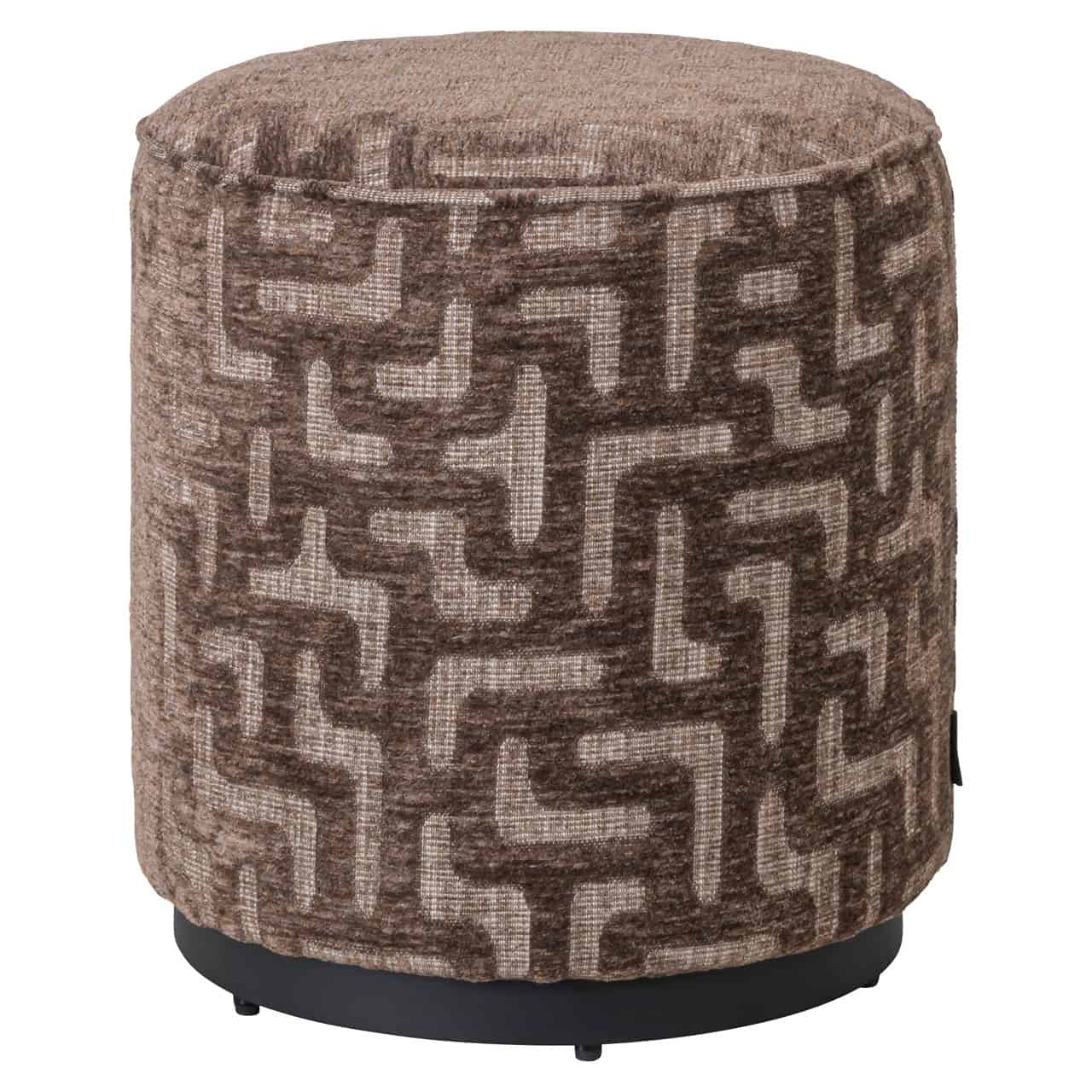 216060 Poef Lexie - Brown Labyrinth - Afbeelding 1