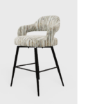 Barstoel Femke Be stylish multigrey 65 cm zwart onderstel
