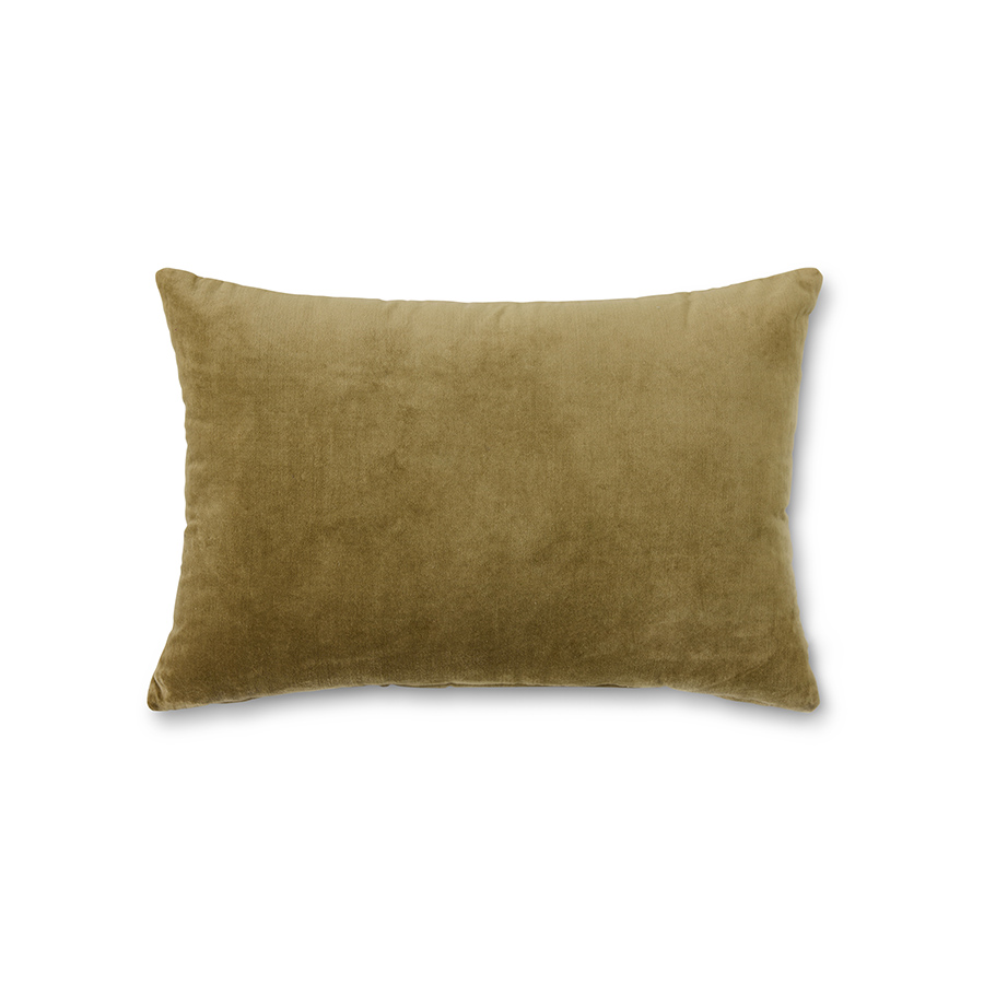 hk - Velvet cushion army green, 60x40cm - Afbeelding 1