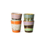 70s ceramics: Ristretto mugs nostalgia, set of 4