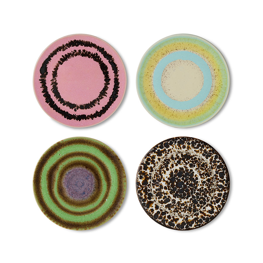 70s ceramics: coasters final touch, set of 4